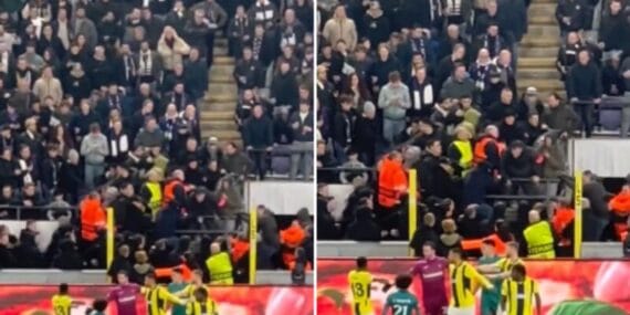 Anderlecht-Fenerbahçe maçının durmasına sebep olan taraftarlara men