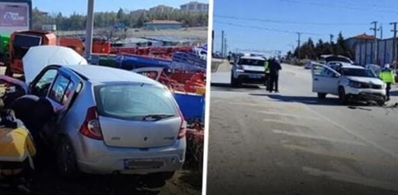 Burdur'da iki araç birbirine girdi: 2 yaralı