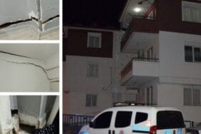 Çatlaklar nedeniyle tahliye edilen binada mührü kırıp geri yerleştiler