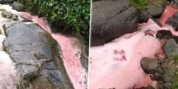 Dere kırmızıya döndü vatandaşlar panik yaptı