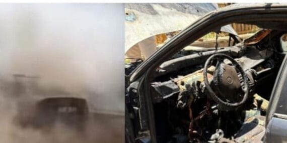 Park halindeki otomobil alev alev yandı