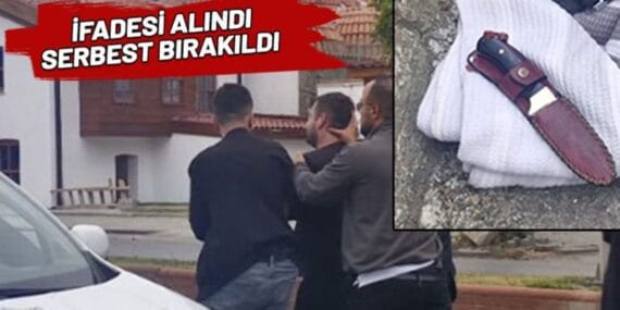 Tanımadığı kadına gül vermek istedi, reddedilince bıçak gösterdi