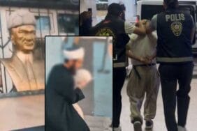 Atatürk'ün heykeline saldıran sarıklı kişi gözaltına alındı