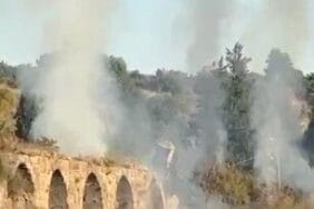 Tarihi Aspendos Su Kemerleri yakınında çıkan yangın korkuttu