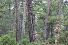 Jandarma ormanlarda yangın nöbetinde