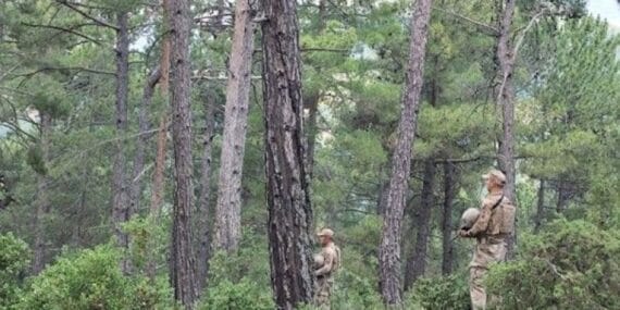 Jandarma ormanlarda yangın nöbetinde