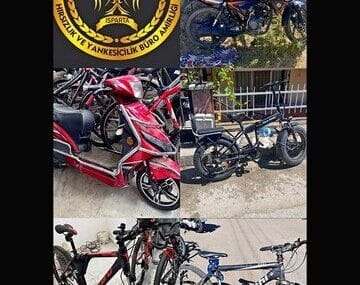 Isparta'da çalınan motosiklet ve bisikletler polis ekiplerince bulundu