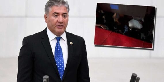 Kürsüden düşen Murat Emir hastaneye kaldırıldı