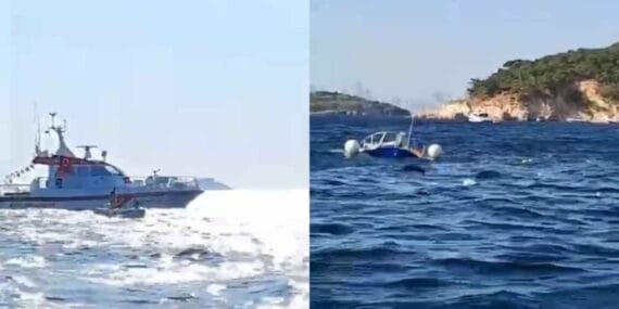 Heybeliada açıklarında motoryat tekneye çarptı!