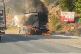 Antalya-Isparta Karayolunda Silobas Tankeri Yanarak Küle Döndü