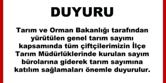 Tarım Sayımı: Bakanlık, Çiftçi Katılımına Çağrıda Bulundu