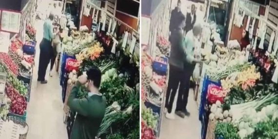 Evcil hayvanıyla alışveriş yapan kadına saldırı!