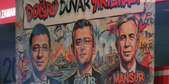 CHP Kurultayı'nda 'Doğru Duvar' Pankartı