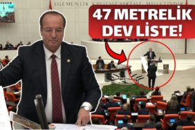 TBMM'de 47 metrelik önerge protestosu