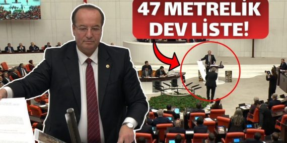 TBMM'de 47 metrelik önerge protestosu