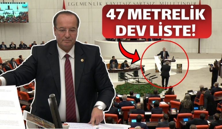 TBMM'de 47 metrelik önerge protestosu